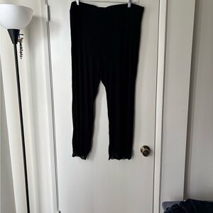 Torrid Black Leggings with Lace Trim